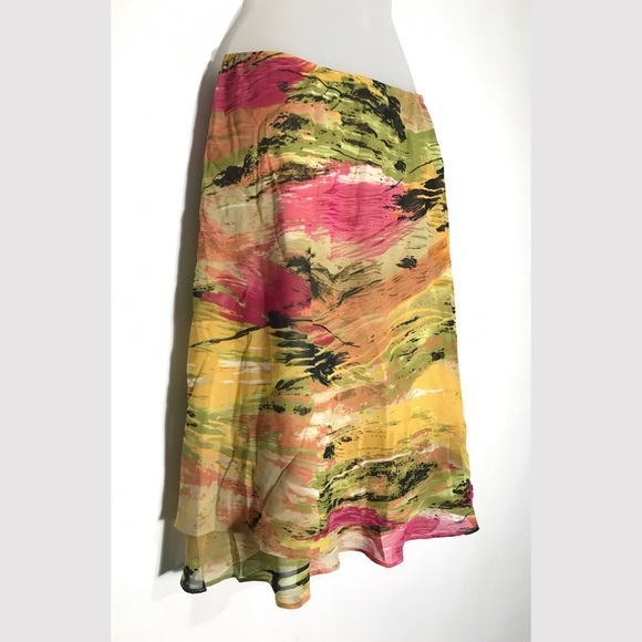 ALLISON TAYLOR | Flowy Skirt Abstract Multicolor M - Picture 7 of 8